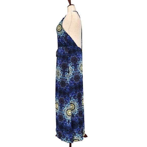 Red Carter Women Blue Mandala Printed Swimwear Cover-Up Maxi Halter Dress Size L - Picture 10 of 11